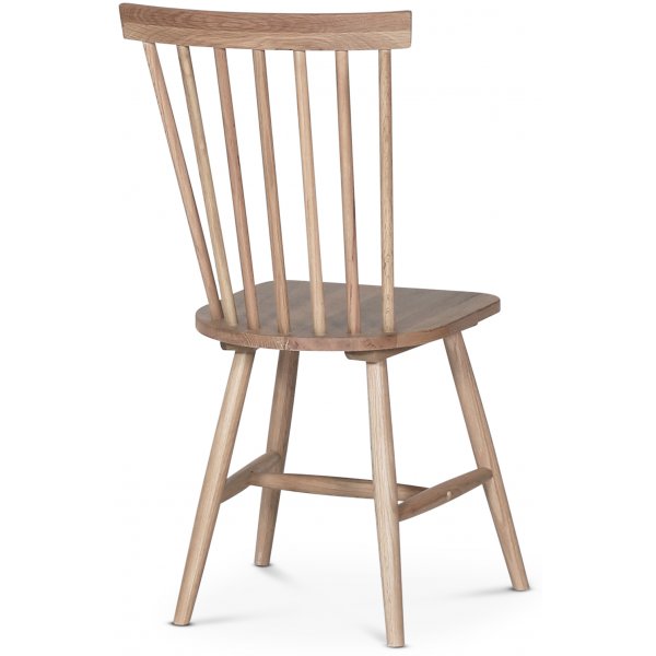 Karl Rohrgeflechtstuhl, wei geltes Holz + Stuhlkissen