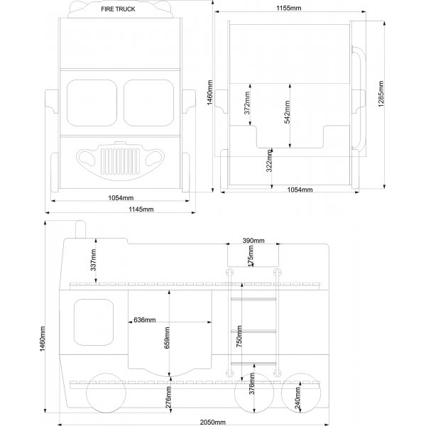 Etagenbett des Feuerwehrautos Alfon - 90x190 cm Etagenbett des Feuerwehrautos Alfon - 90x190 cm