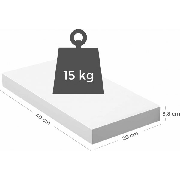 Sussex Wandregal 40 x 20 cm - Wei