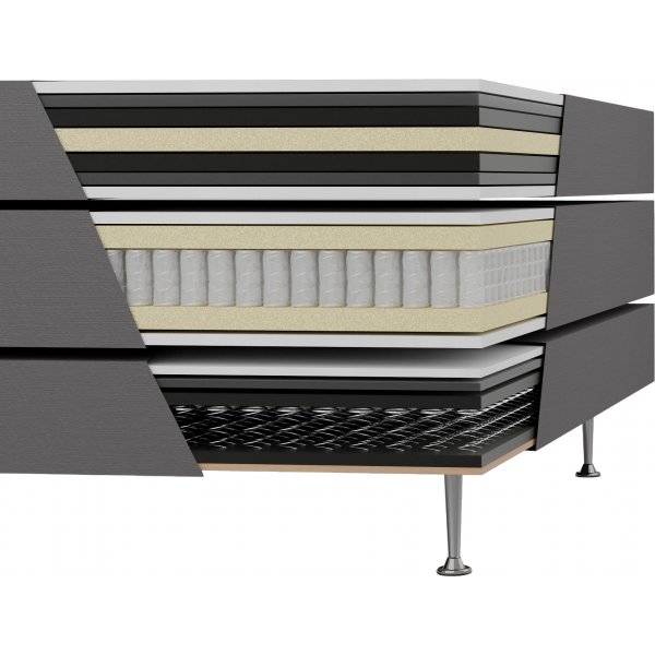 Continentalbett 180x200 cm beige Taschenfederkern 5 Zonen