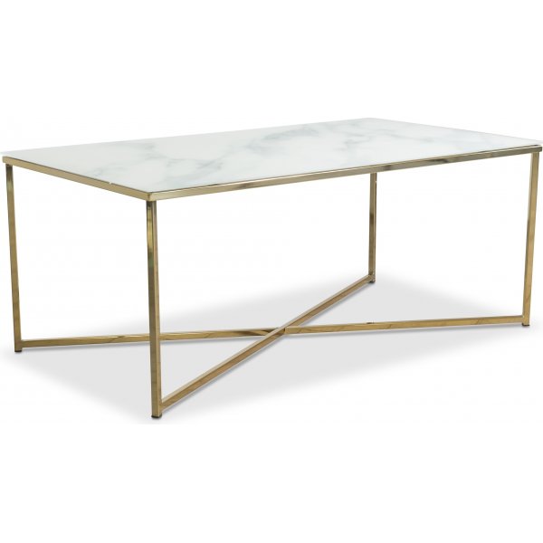 Palasso Couchtisch 110 cm - Messing/Leichte Marmorierung