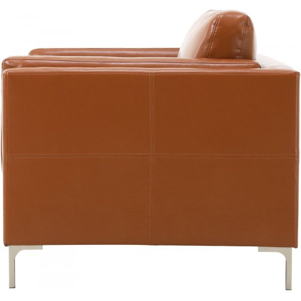 Sessel cognacfarbenes Kunstleder - Cansas + Fleckentferner fr Mbel