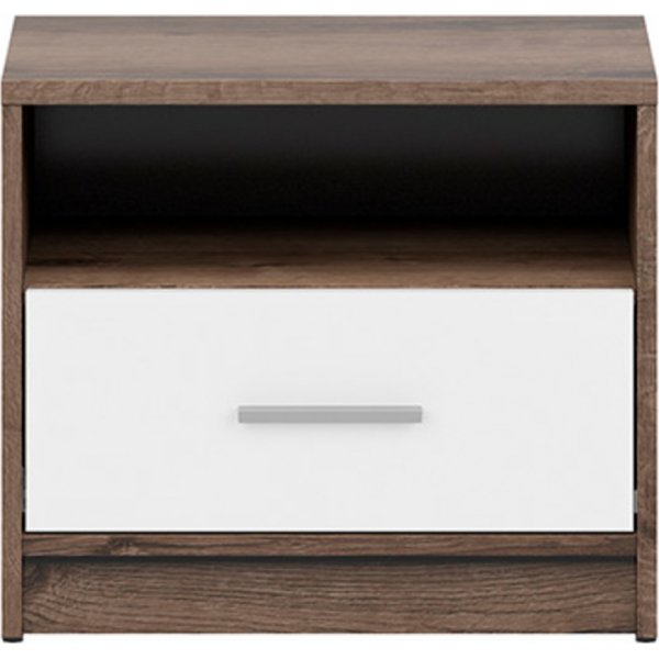 Nepo Plus Nachttisch - Eiche dunkel/wei