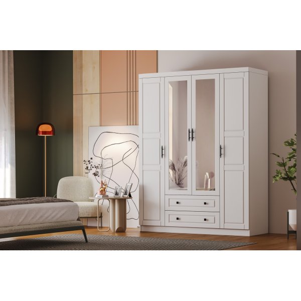 Bahar Kleiderschrank 140 x 50 x 210 cm - Wei�