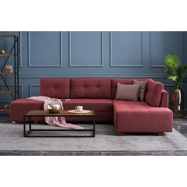 Ecksofa Manama - Burgund