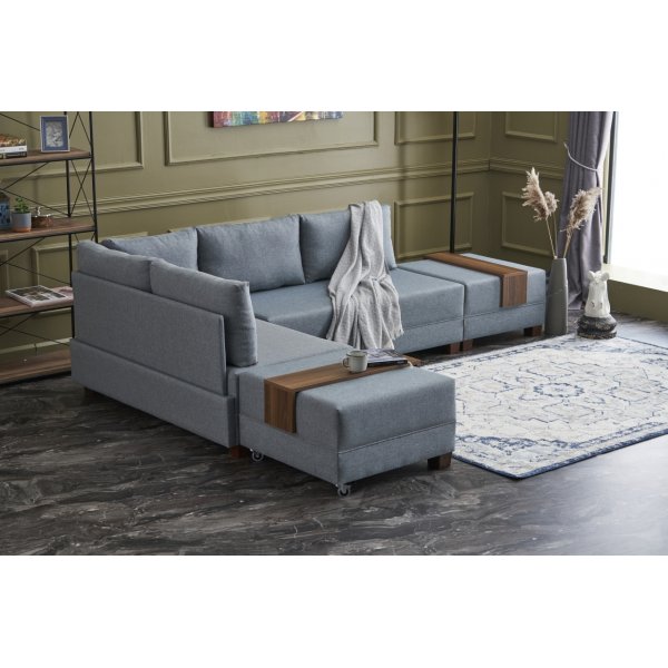 Fly Ecksofa links - Blau