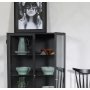 Cliff Vitrinenschrank aus Blech Highboard - Schwarz / Klarglas