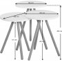 Dreifachtisch 34 cm - Wei