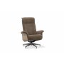 Relaxsessel mit Fuhocker in echtem Schaffell Eiche/Dunkelbeige - Ulla