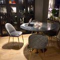 Kundenbild Plaza runder Esstisch - grauer Marmor / Messing