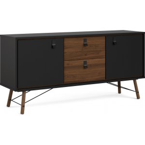 Ry Sideboard mit 2 Tren und 2 Schubladen - Schwarz/Walnuss