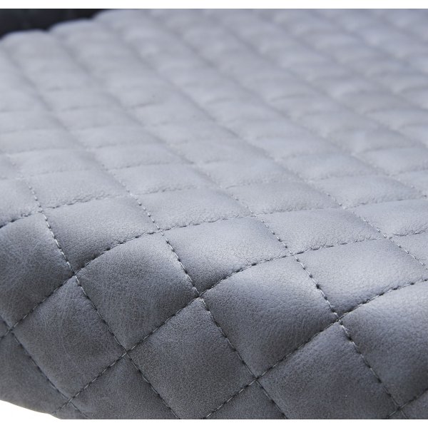 Bernt Stuhl aus grauem PU mit Rautenmuster