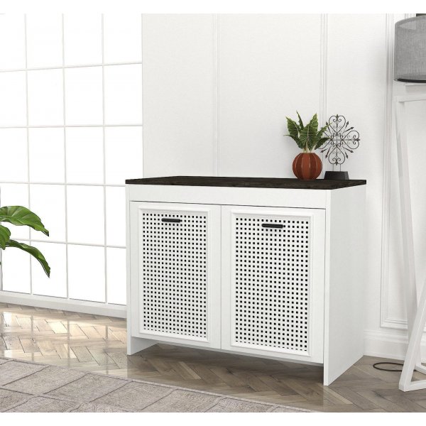 Fertiger Schrank - Wei�/Dunkelbraun