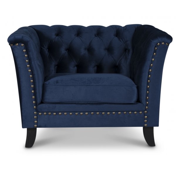 Chesterfield Liverpool Sessel - Blauer Samt