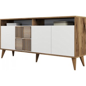 Milan Sideboard 160 cm - Nussbaum/wei