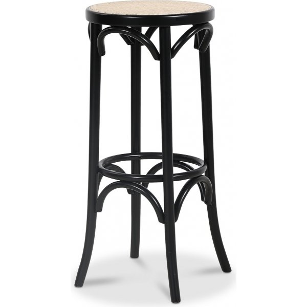 Biegeholz Barhocker No 73 Klassiker - schwarz / Rattan