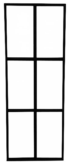 Lisa Raumteiler / Industriewand Glas 90x240 cm Schwarz