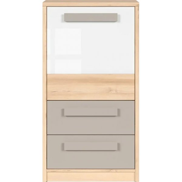 Namek Kommode - Buche/wei/grau