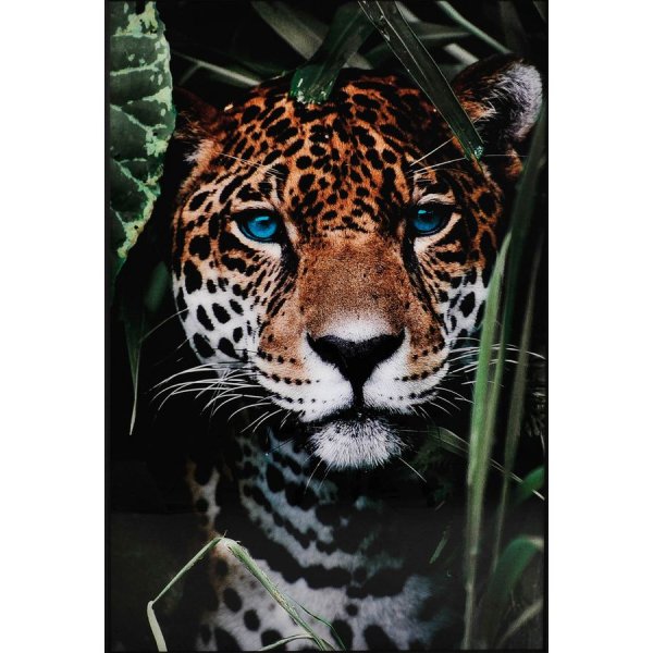 Glasmalerei - Blaue Augen Lwe - 80x120 cm
