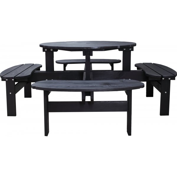 Ronda-Mbelgruppe - Gartenbank und Tisch in einem - Schwarz