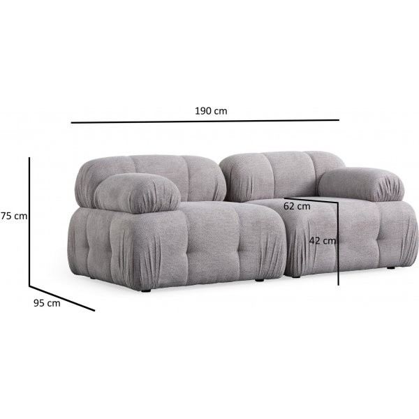 Petite 2-Sitzer-Sofa - Hellgrau Petite 2-Sitzer-Sofa - Hellgrau