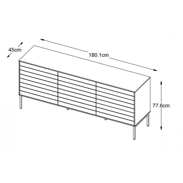 Inez Sideboard aus braun geölter Eiche - 180 cm breit Inez Sideboard aus braun geölter Eiche - 180 cm breit