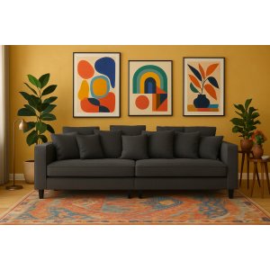 Brandy Lounge 4-Sitzer-Sofa XL - Dunkelgrauer Stoff Brandy Lounge 4-Sitzer-Sofa XL - Dunkelgrauer Stoff