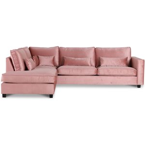 Adore Lounge Sofa XL offener Abschluss links - Dusty Pink (Samt)