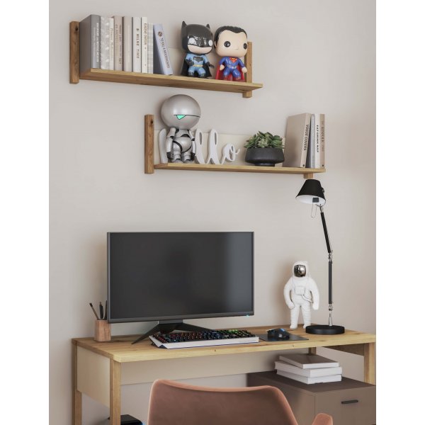 Lenny Wandregal - Artisan Eiche/Beige/Trüffel Lenny Wandregal - Artisan Eiche/Beige/Trüffel