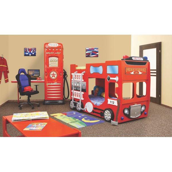 Etagenbett des Feuerwehrautos Alfon - 90x190 cm Etagenbett des Feuerwehrautos Alfon - 90x190 cm