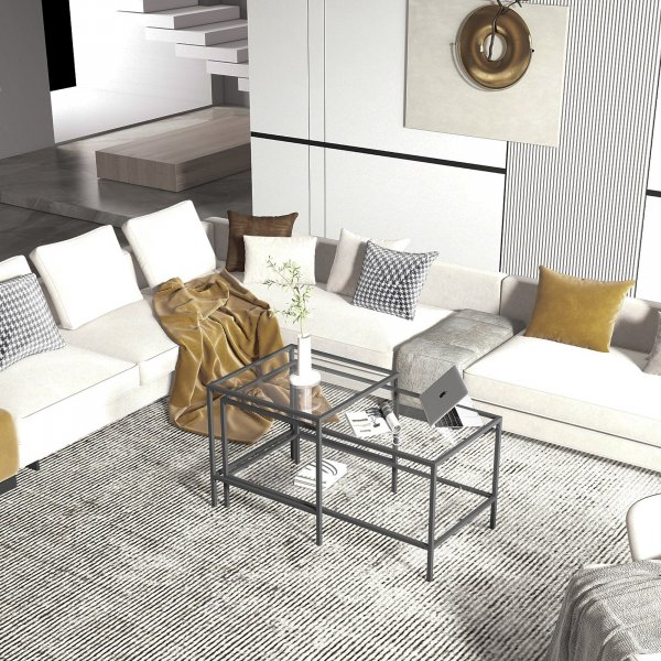 Sevay Arbeitstisch 50/90 x 50/45 cm - Schwarz