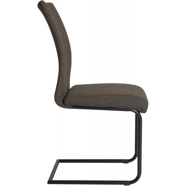 Lina Esszimmerstuhl - Dunkelbrauner Boucl-Stoff