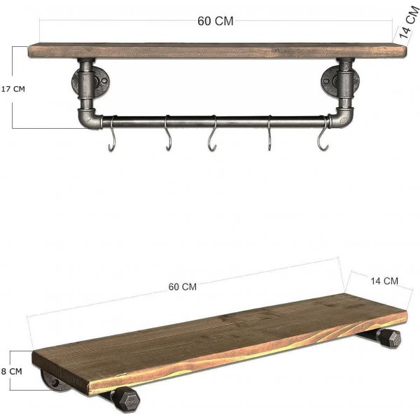 Bork Wandregal - Nussbaum/schwarz