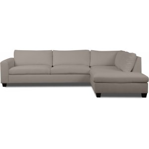 Weies Sofa-Diwan rechts - Hellgrau