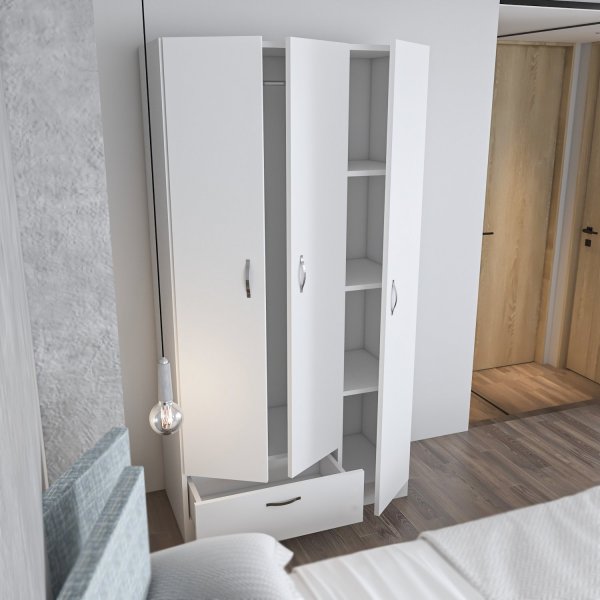 Gabbi wei�er Kleiderschrank, H�he 170 cm und Breite 90 cm