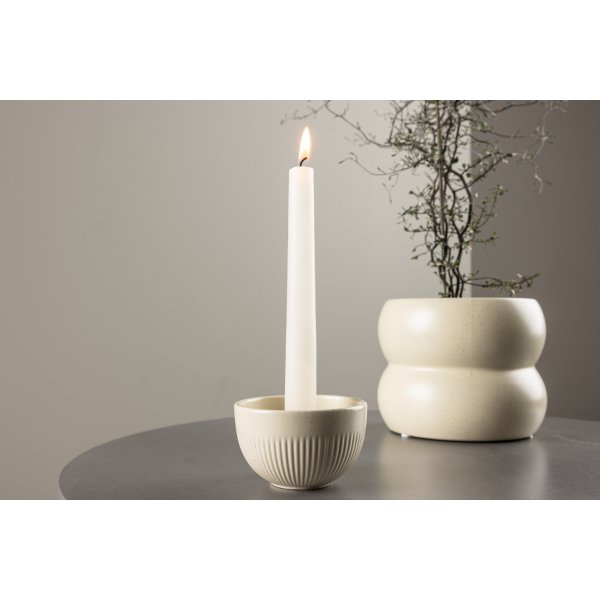 Posh Kerzenständer 9 x 6 cm - Beige/Schwarz Posh Kerzenständer 9 x 6 cm - Beige/Schwarz