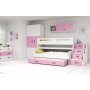 Etagenbett Max mit Zustellbett und ausziehbarem Schreibtisch 80 x 200 cm - Beliebige Farbe