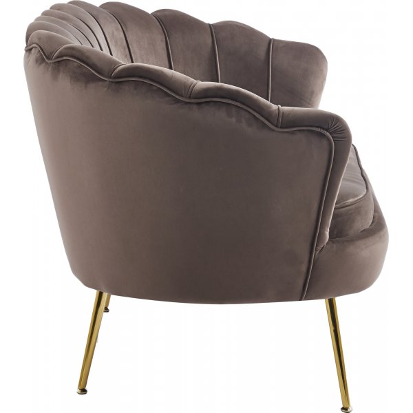 Kingsley 2-Sitzer-Sofa in Samt - Braun / Messing + Mbelfe