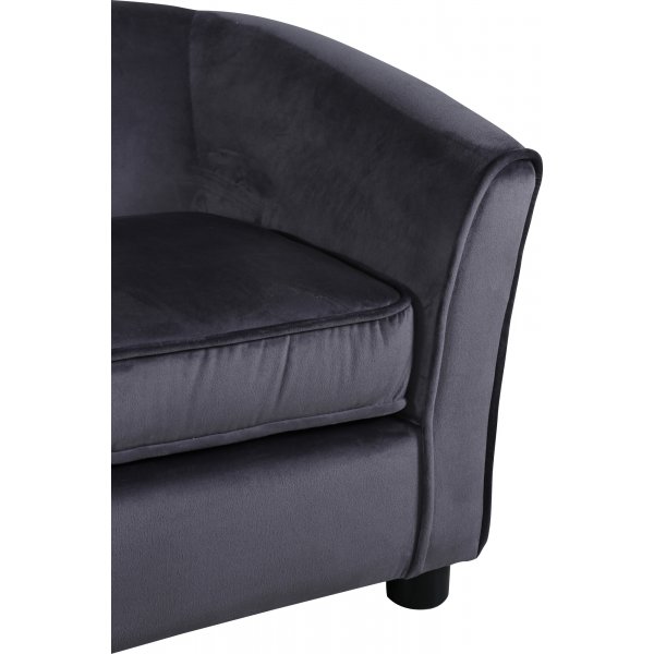 Moon Kindersofa - Grauer Samt