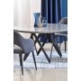 Runder Esstisch Orcan 140 cm - Grauer Marmor/Schwarz