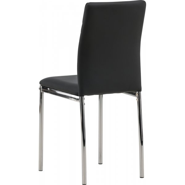 Lily Esszimmerstuhl - Schwarzes PU/Chrom