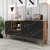 Nappa-Sideboard - Schwarz/Walnuss