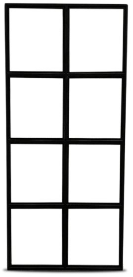 Maja Raumteiler / Industriewand kariertes Glas 90x200 cm Schwarz