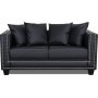 Tempel 2-Sitzer-Sofa mit Nieten - Schwarzes Kunstleder