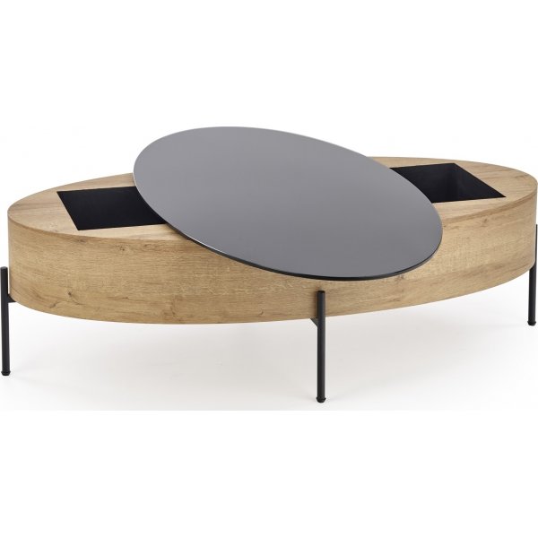 Raluca Couchtisch 120 x 60 cm - Eiche/schwarz Raluca Couchtisch 120 x 60 cm - Eiche/schwarz