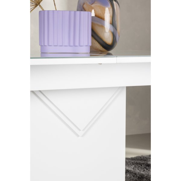 Pluto Esstisch 120-160 x 90 cm - Weiß Pluto Esstisch 120-160 x 90 cm - Weiß