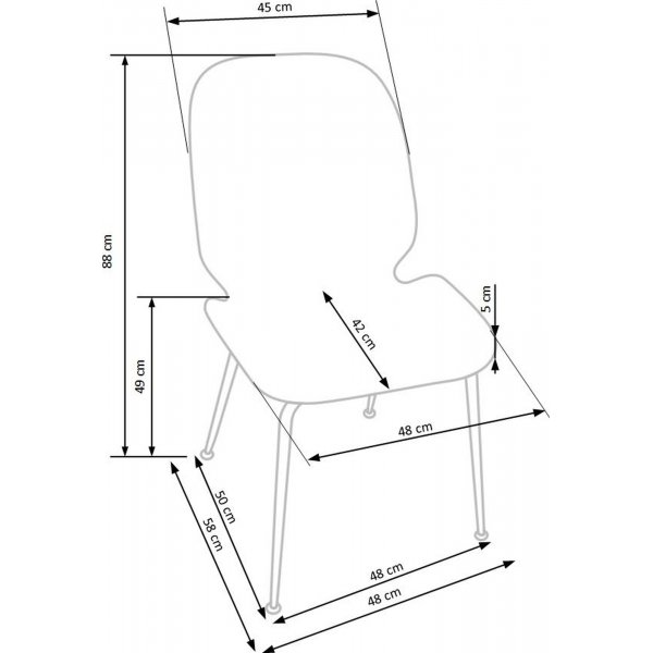 Cadeira Esszimmerstuhl 381 - Grau