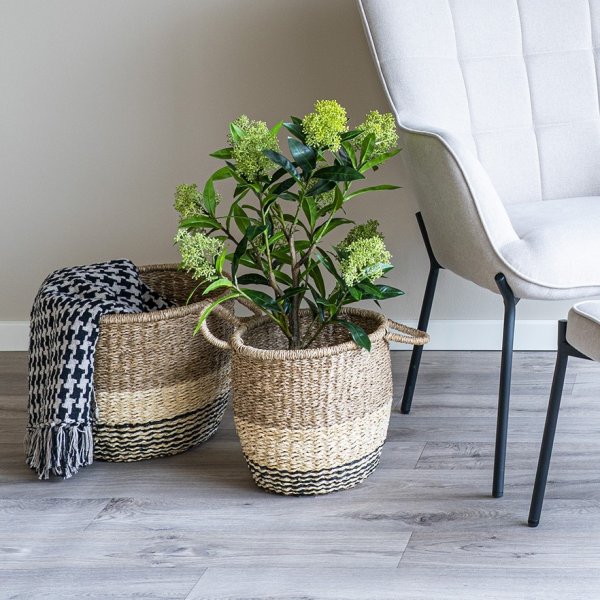 Lima-Korbset, 2-tlg. Natur/Braun/Schwarz Lima-Korbset, 2-tlg. Natur/Braun/Schwarz