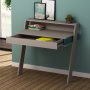 Cowork-Schreibtisch 94x50 cm - Helles Wildleder/Trkis