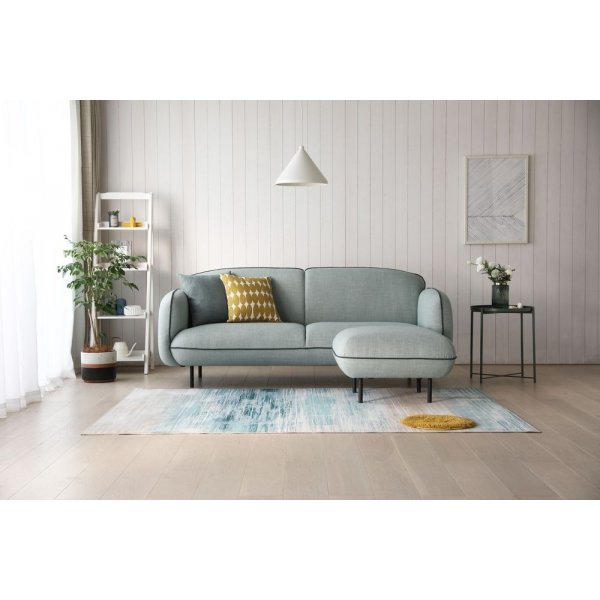 Catta 3-Sitzer-Sofa mit Fuhocker - Hellgrn